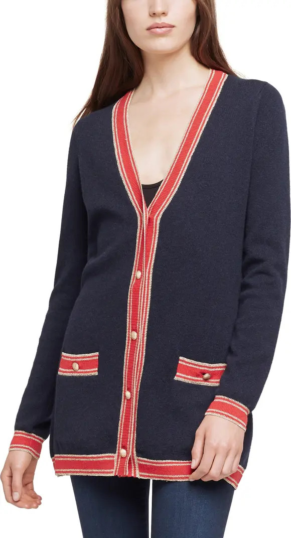 L'AGENCE Ariel Stripe Wool & Cashmere Cardigan | Nordstrom Rack