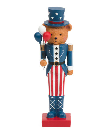 Stars And Stripes Teddy Bear Nutcracker Figurine | TJ Maxx