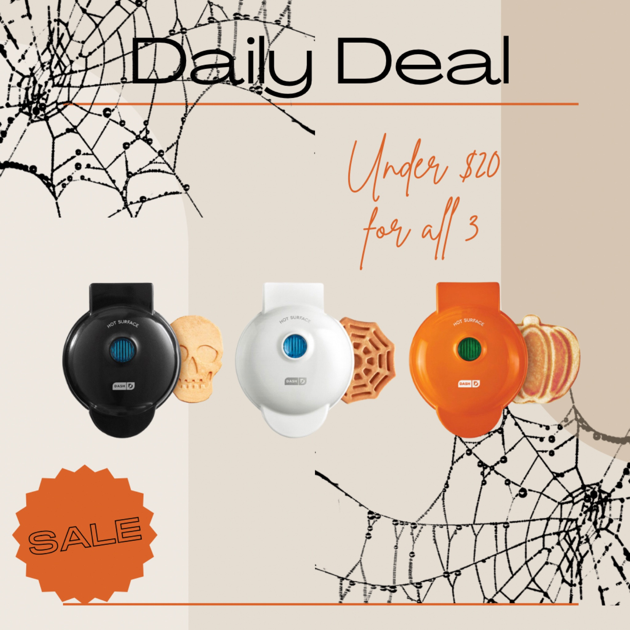 ✨Mini Holiday Waffle Makers✨

3 for under $20! $10 instant savings!

#halloween #skeleton #waffles #wafflemaker #halloween #pumpkin #spiderweb

#LTKunder50 #LTKSeasonal