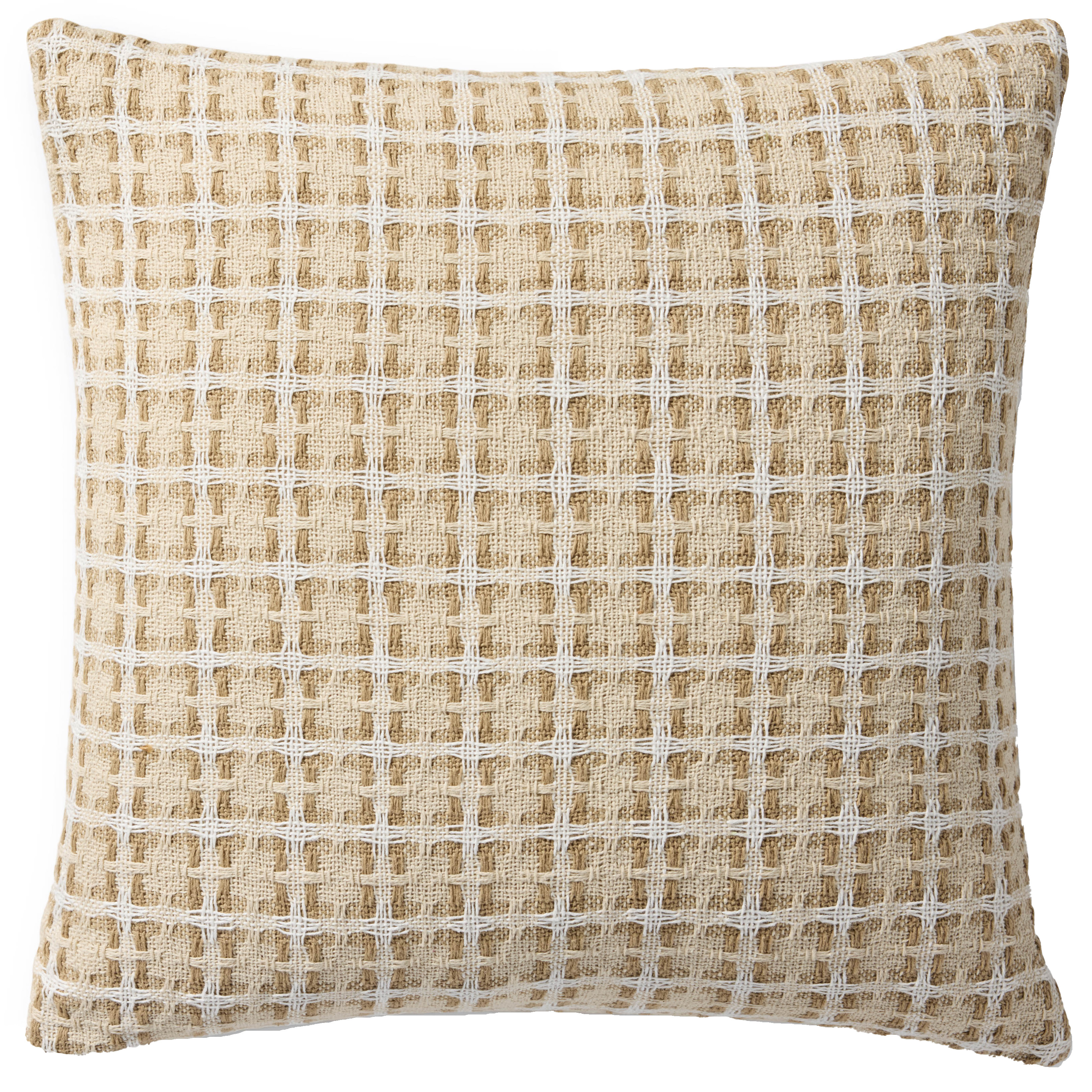 PLL-0169 Pillow Natural Cotton Plaid | Rugs Direct