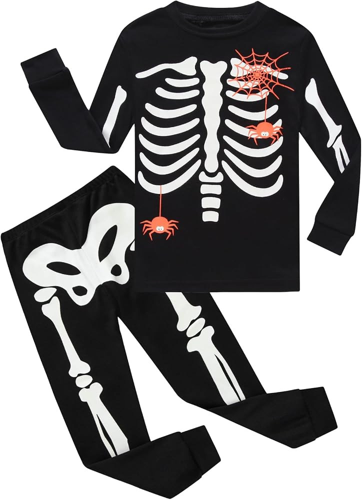 Cotton Long Sleeve Boys Halloween Pajamas Toddler Boys Holiday Pjs | Amazon (US)