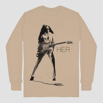 Men's Sony Music HER Live Long Sleeve Graphic T-Shirt - Oatmeal | Target