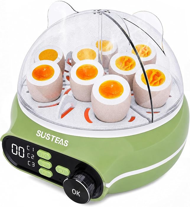 SUSTEAS Rapid Egg Cooker 9 Eggs, Soft, Medium, Hard Boiled, Poached | Amazon (US)