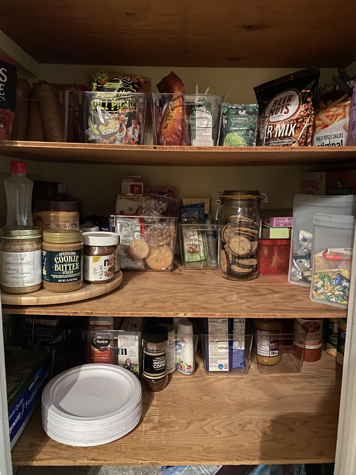 BALEINE Clear Plastic Storage Bins with 3 Removable Dividers, Pantry Organization, BPA Free Stack... | Amazon (US)