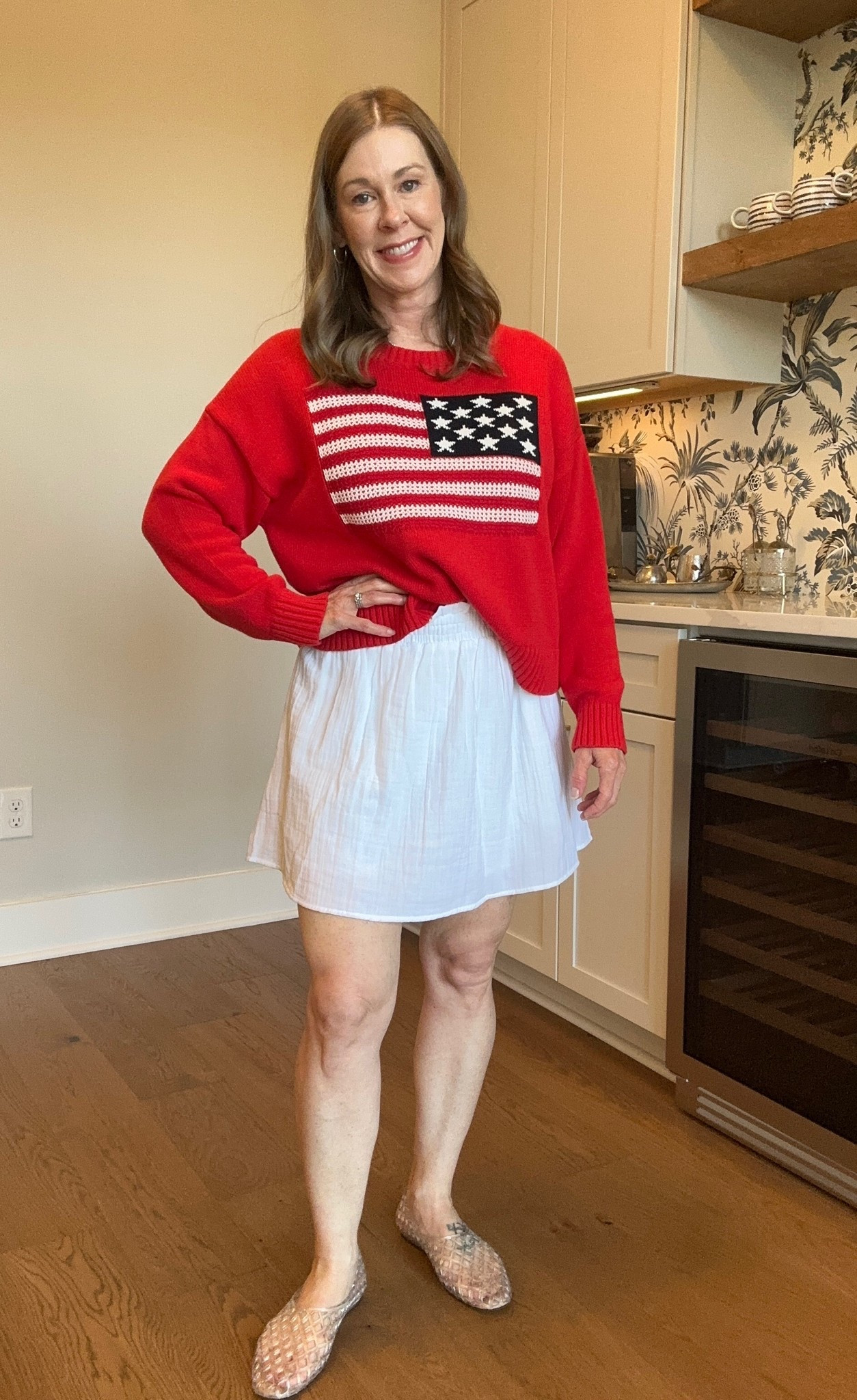 Old Navy sweater size medium petite
Skort size small
#oldnavy #flagsweater