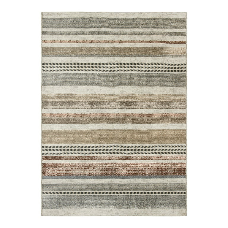 Bhg Woven Reversible Stripe Outdoor Rug - 7x10 - Polypropylene - Brown | Walmart (US)
