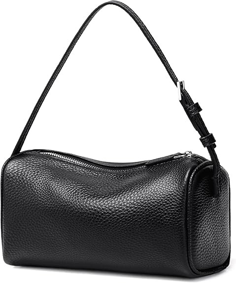 Genuine Leather Crossbody Bag for Women: Small Barrel Purse for Ladies - Designer Hobo Bags Shoul... | Amazon (US)