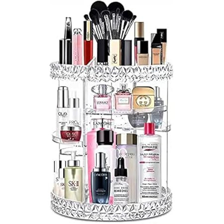 Syntus Rotating Makeup Organizer, 360 Adjustable Cosmetic Carousel Spinning Holder Rack, Large Capac | Amazon (US)
