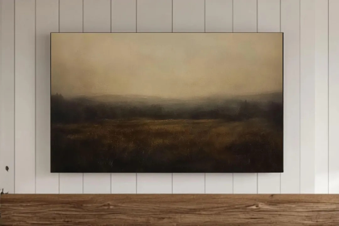 Vintage Classic Moody Landscape Painting Frame TV Wall Art, Modern Abstract, Modern Rustic Dark D... | Etsy (US)