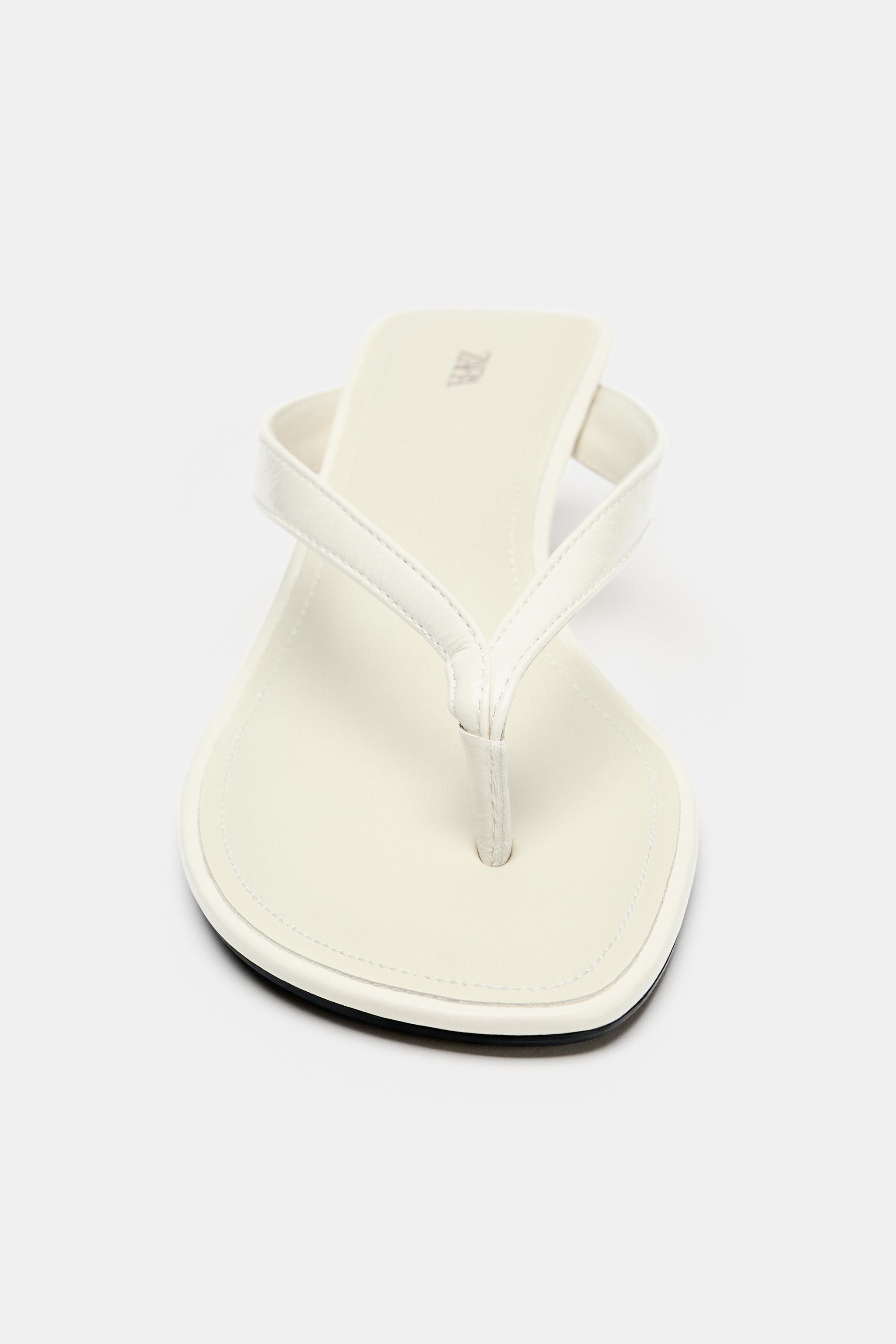 LEATHER WEDGE SANDALS | Zara US