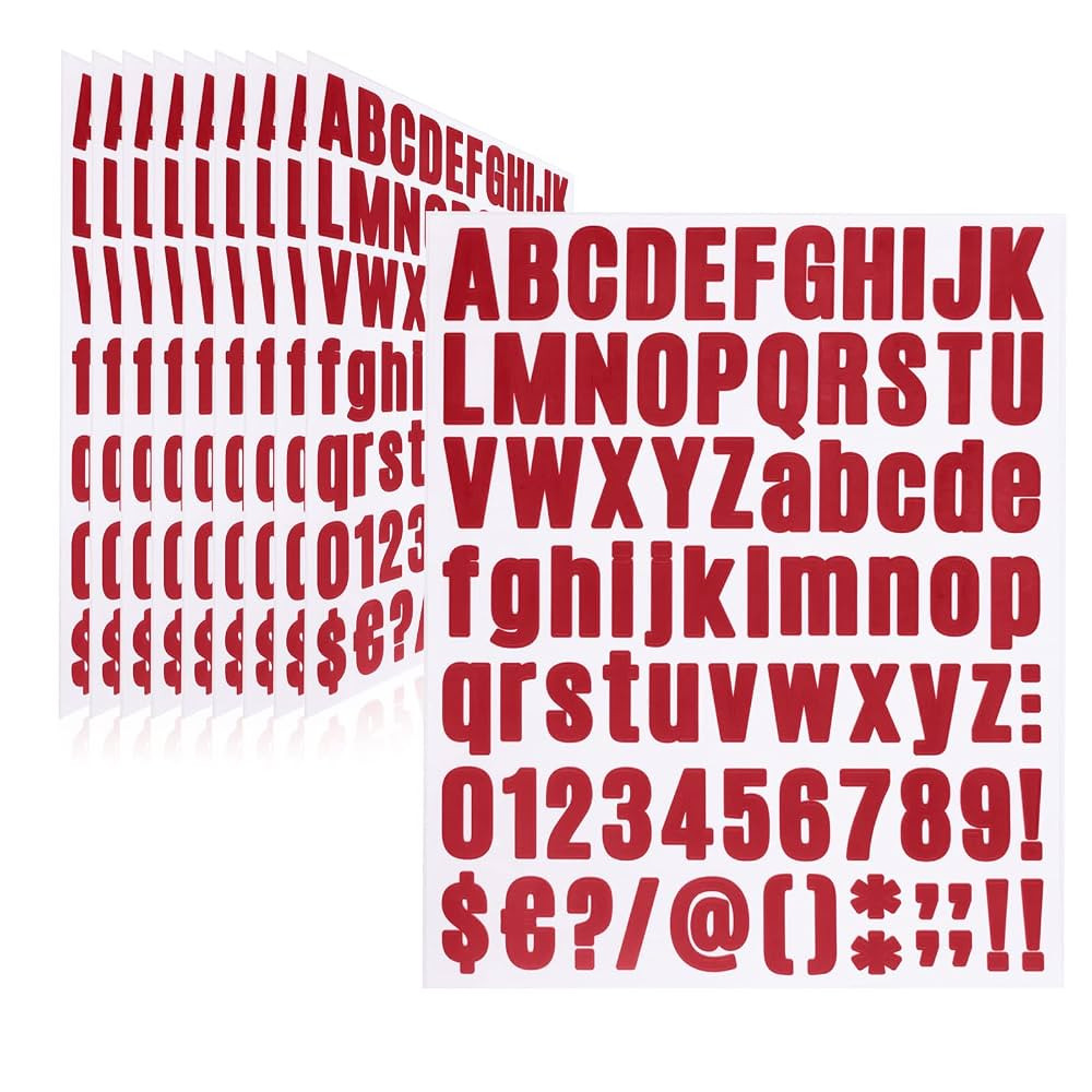 810 Pieces 10 Sheets Letter Stickers,Self Adhesive Vinyl Waterproof Mailbox Numbers Stickers,Alph... | Amazon (US)
