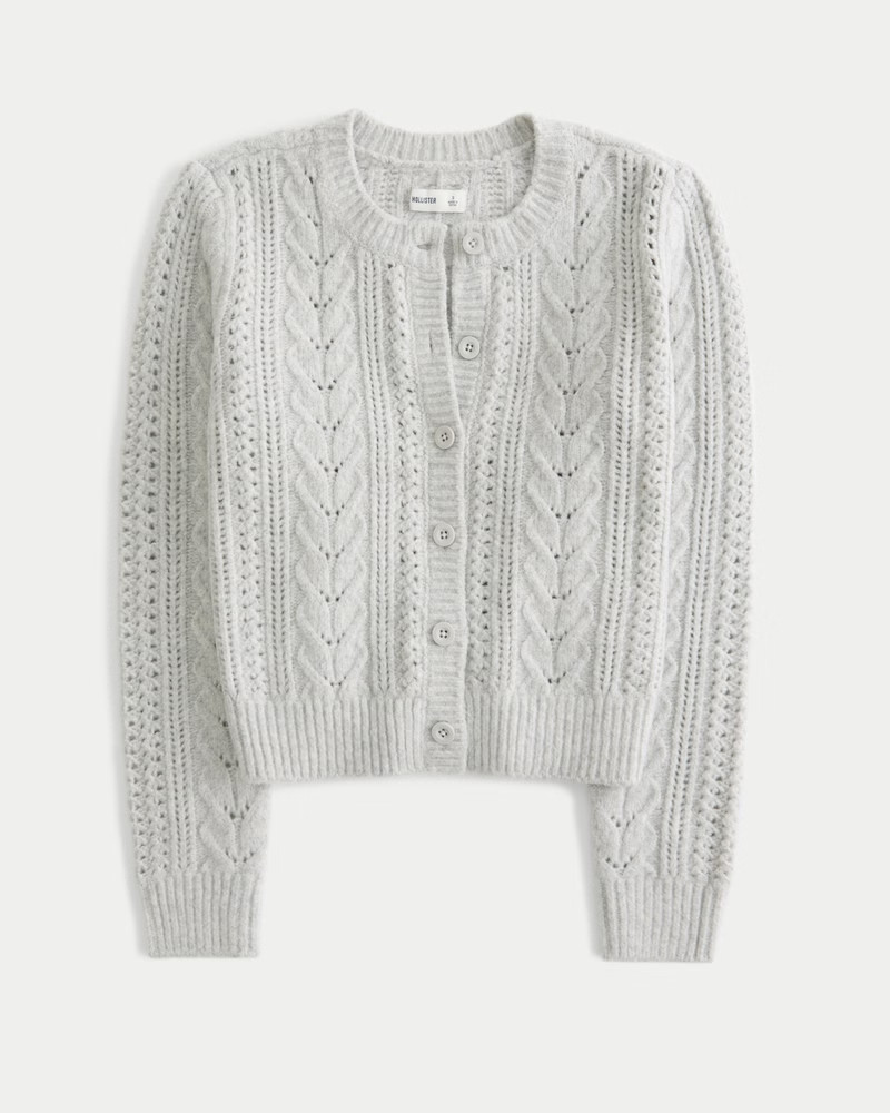 Women's Comfy Cloud Cable-Knit Cardigan from Hollister | Hollister (US)