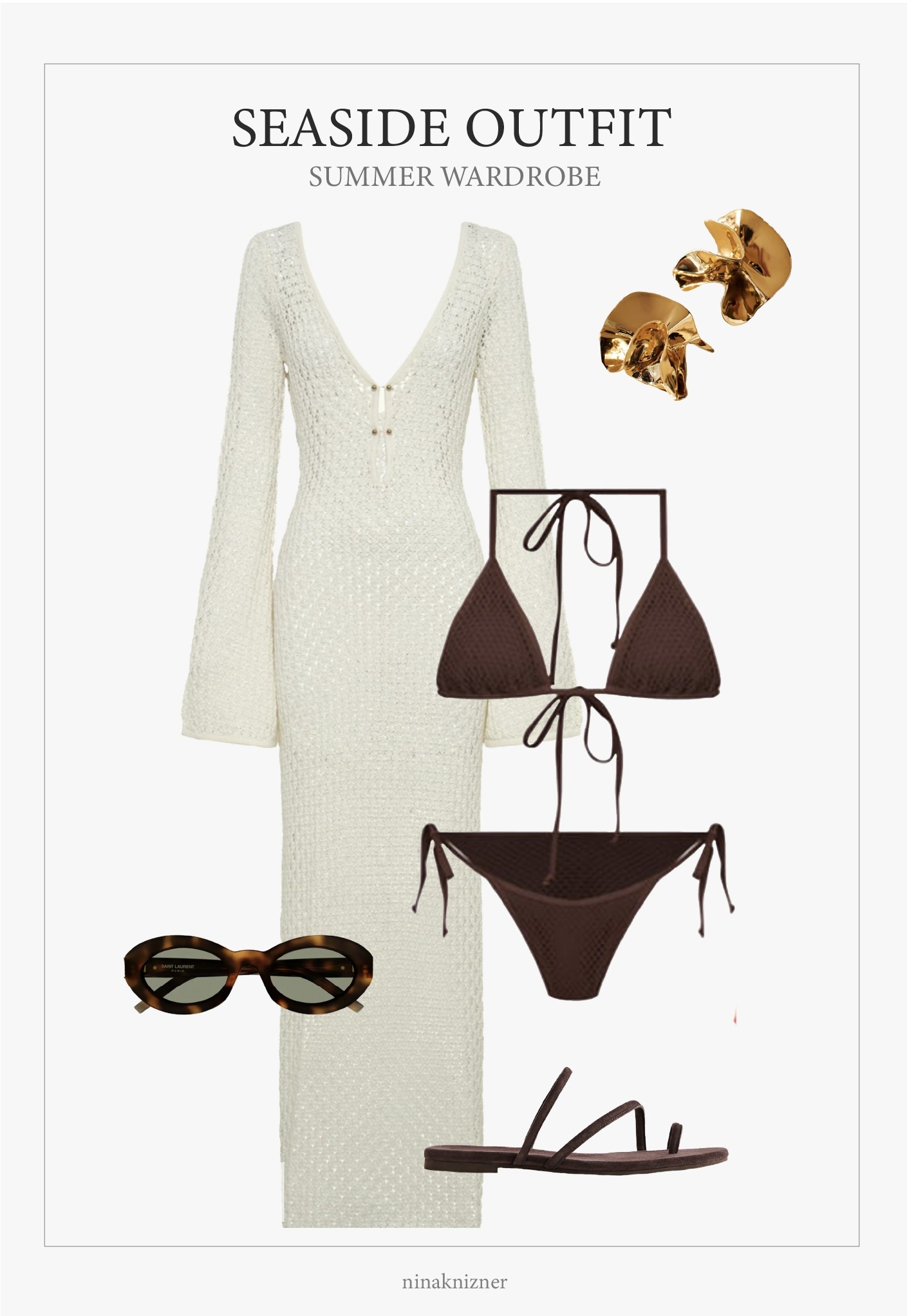Dressy summer outfit for travel days by the coast.

This swim cover-up by Meshki is a statement piece for sure. Perfect for sunset dinners, but you can also wear it to other events like festivals. Love how it flatters my figure.

Ran with the warm and brown tones with this outfit, and styled the dress with a stunning architectural earring. Super high on my wishlist, hehe.

Cover-Up | Summer Outfit | Strappy Sandals | Statement Earrings 

#pooloutfit #summeroutfit
#capsulewardrobe #modernluxe #quietluxury #neutraloutfits #swim #bikini

#LTKSwim #LTKStyleTip #LTKSummerEdit
