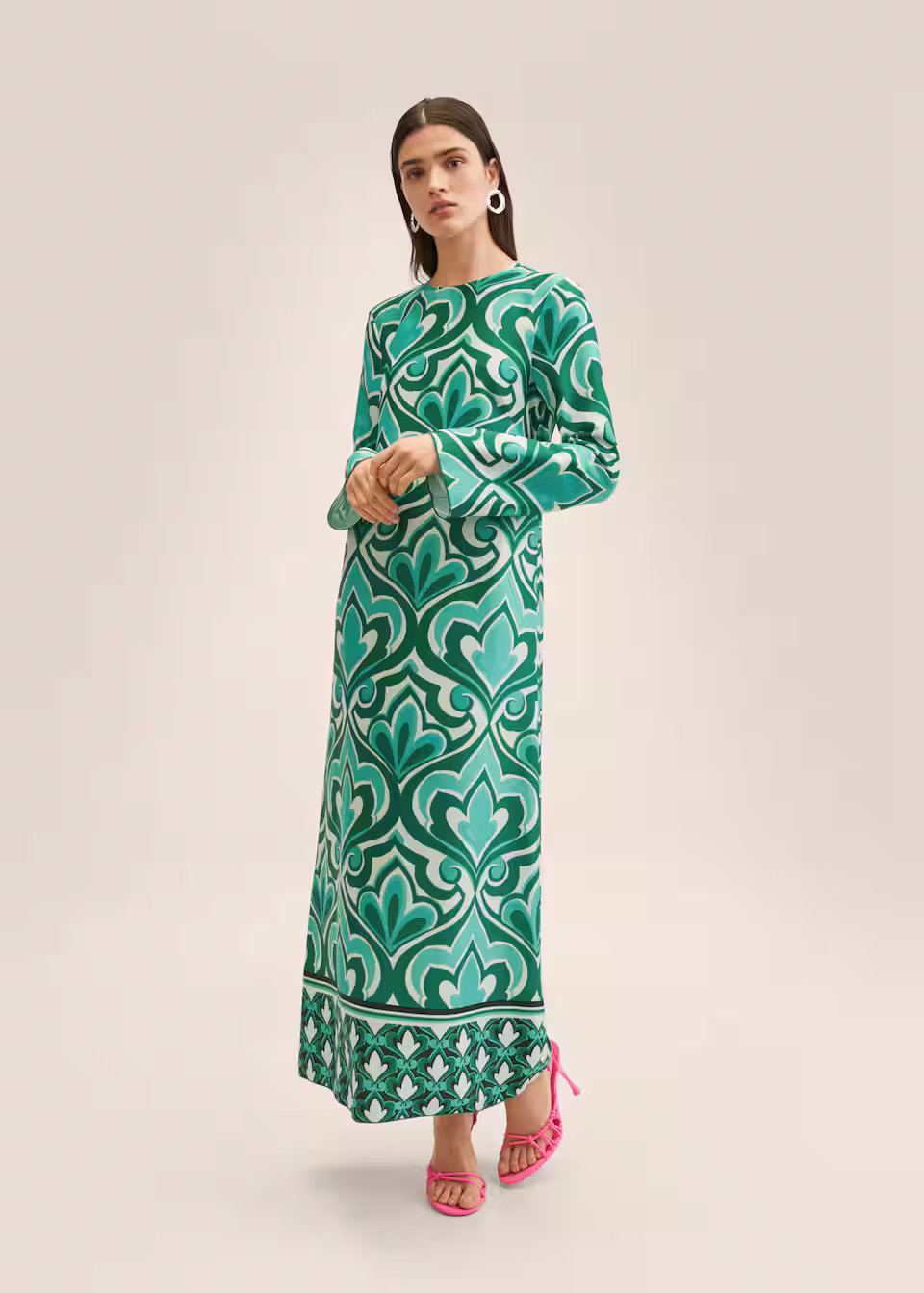 Printed cut-out detail dress | MANGO (US)