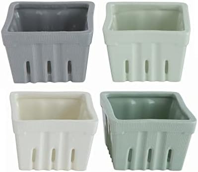 Square Stoneware Berry Bowls (Set of 4 Colors) | Amazon (US)