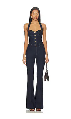 retrofete Irma Jumpsuit in Indigo Rise from Revolve.com | Revolve Clothing (Global)