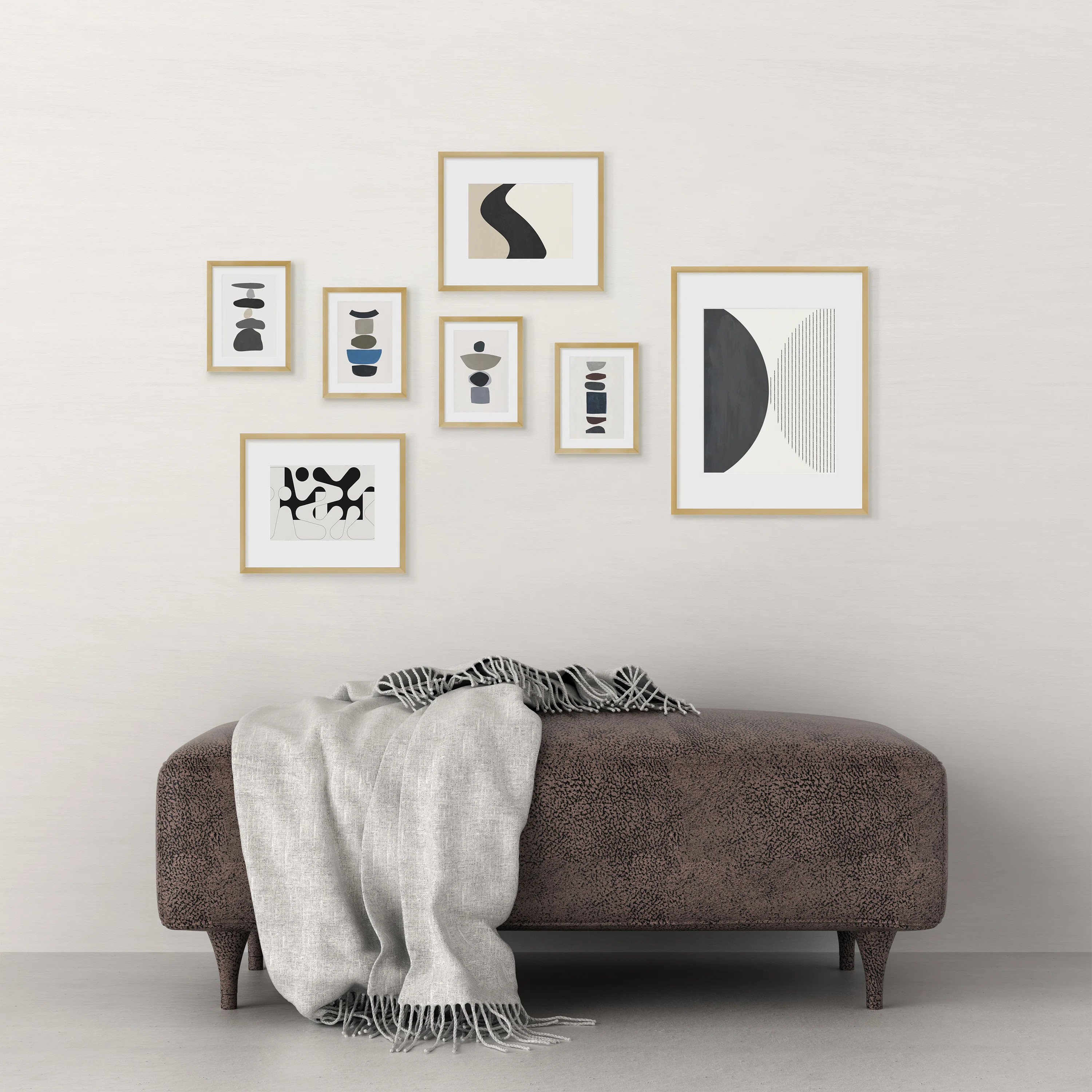 Metal Rectangular Picture Frame - Set of 7 with Mat | Wayfair North America