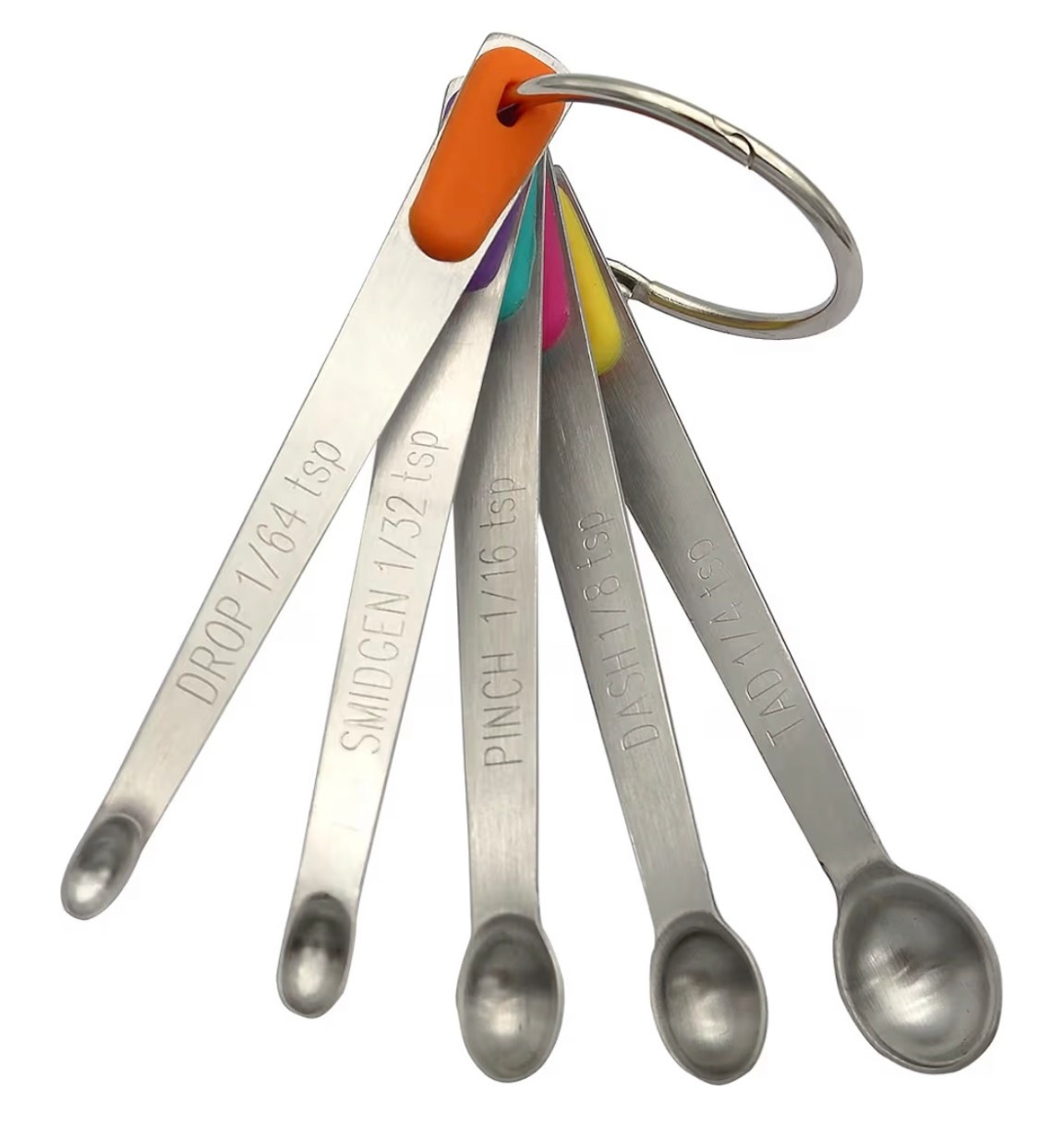 Mini Measuring Spoons Set, Tiny Stainless Steel Measure Teaspoons with Silicone Handle, Suitable for Small Amount of Dry or Liquid Ingredients and Spices (1/64, 1/32, 1/16, 1/8, 1/4 tsp)

#LTKHome #LTKfoodie