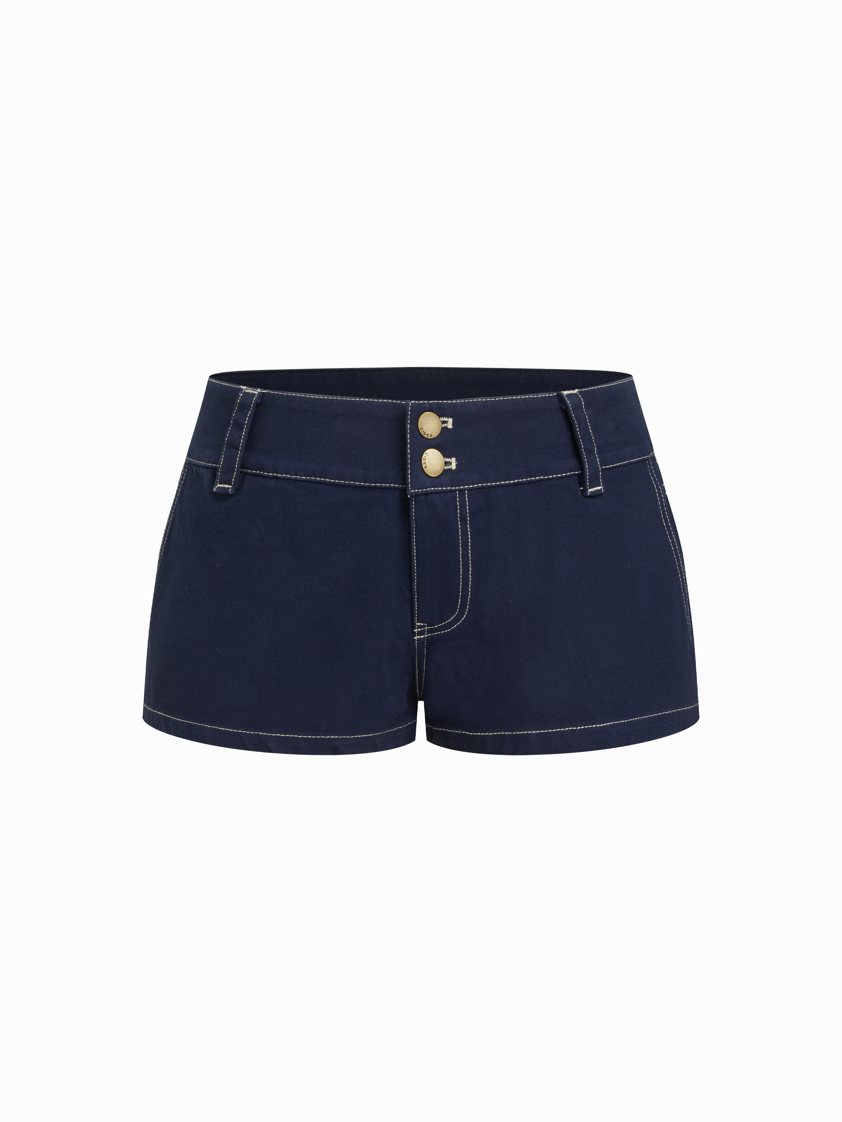 Woven Denim Low Rise Micro Shorts For Daily Casual | Cider
