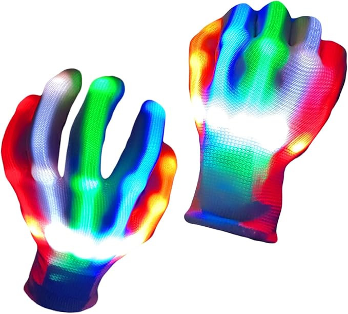 Led Light up Gloves Rainbow Easter Gifts for Kids Rave Light Glowing Gloves Cool Toys Stocking St... | Amazon (US)