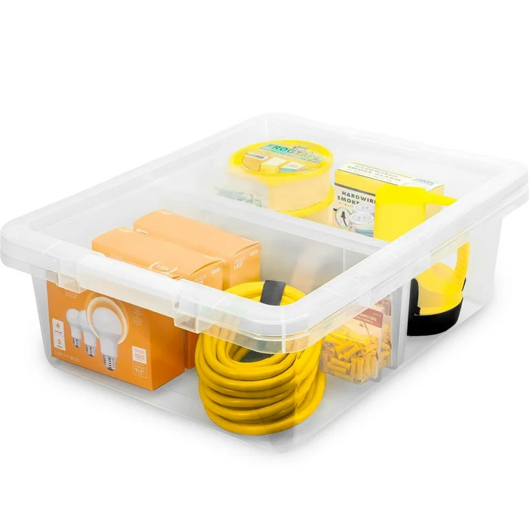 The Home Edit 37 Quart Clear Plastic Storage Bin with Divider, Adult | Walmart (US)