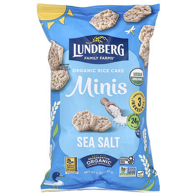 Lundberg, Organic Rice Cake Minis, Sea Salt, 5 oz (142 g) | iHerb