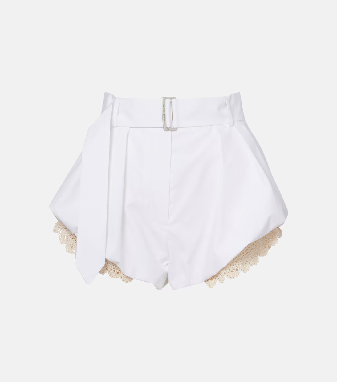 Crochet-trimmed cotton-blend shorts | Mytheresa (US/CA)