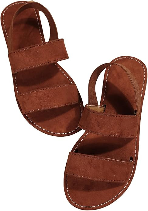 GORGLITTER Stitch Slingback Sandals Two Strap Open Toe Flat Sandals | Amazon (US)