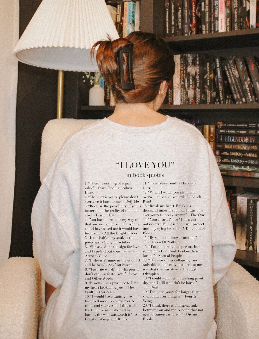 I Love You in Book Quotes Sweatshirt / Book Sweatshirt / Bookish Sweatshirt / Bookworm Sweatshirt... | Etsy (US)