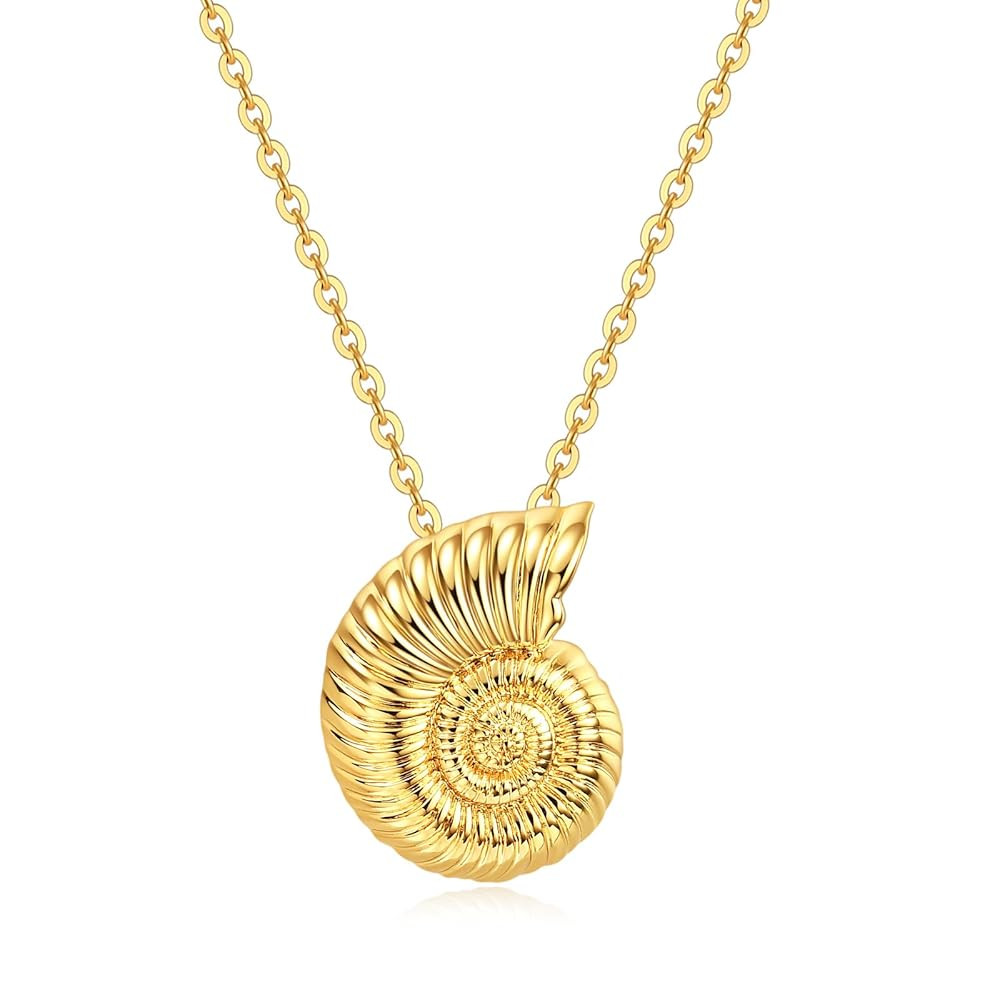 Shell Seashell Necklace for Women,Chunky Gold Beach Conch Shell Necklaces Gifts for Women | Amazon (US)