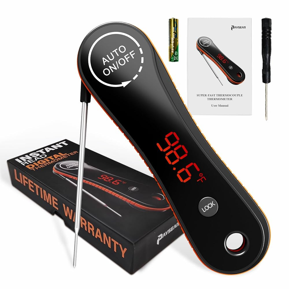 Professional 0.5 Sec Instant Read Meat Thermometer Digital, Paysean ±0.5℉ with Auto-Rotating B... | Amazon (US)