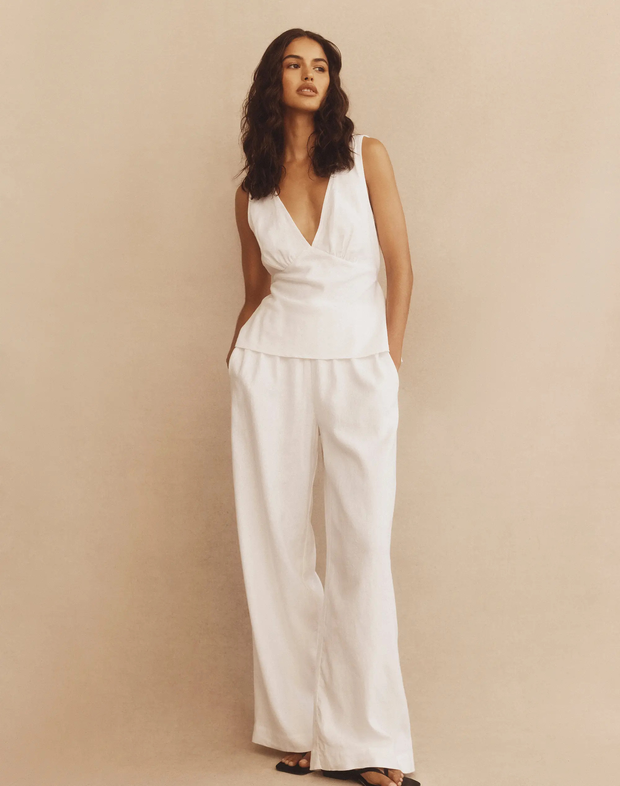 Linen Blend Pant in White | Glassons | Glassons (Australia)