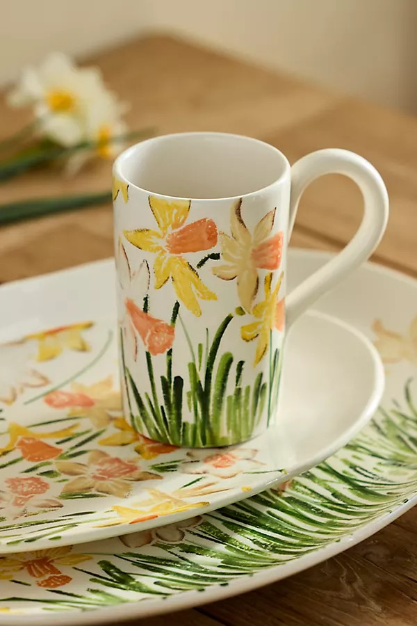 Daffodil Stoneware Mug in White at Terrain | Terrain