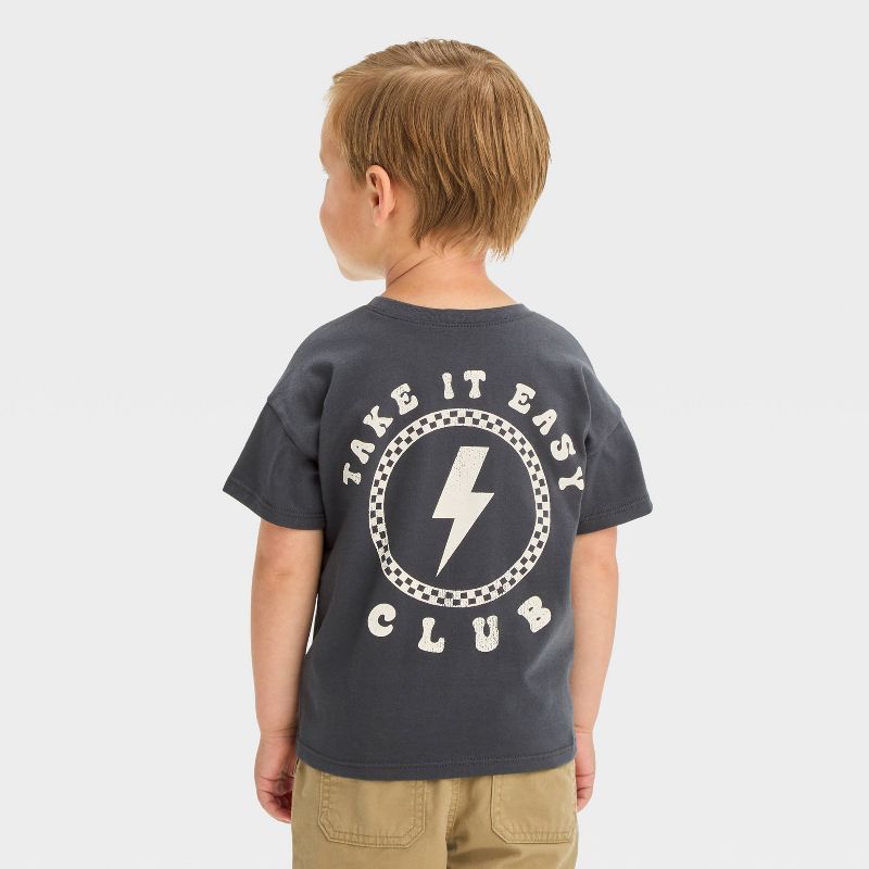 Grayson Mini Toddler Boys' Jersey Knit Take It Easy T-Shirt - Black | Target