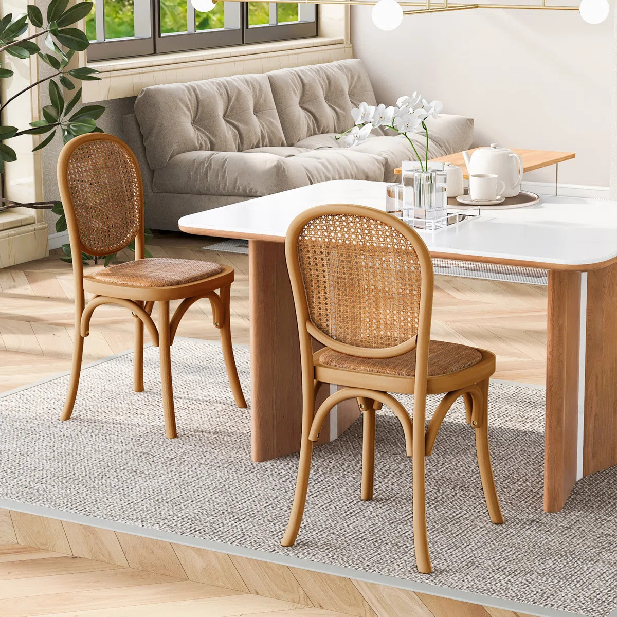 Jaziel Rattan Dining Chair (Set of 2) | Wayfair North America