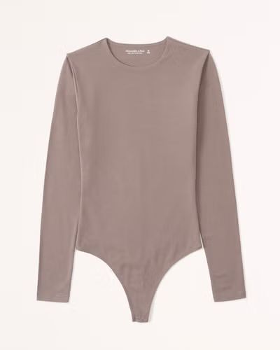 Women's Long-Sleeve Cotton-Blend Seamless Fabric Crew Bodysuit | Women's Tops | Abercrombie.com | Abercrombie & Fitch (US)