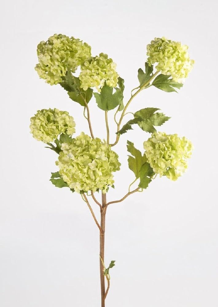 Afloral Faux Snowball Flower in Green - 43.5" | Amazon (US)