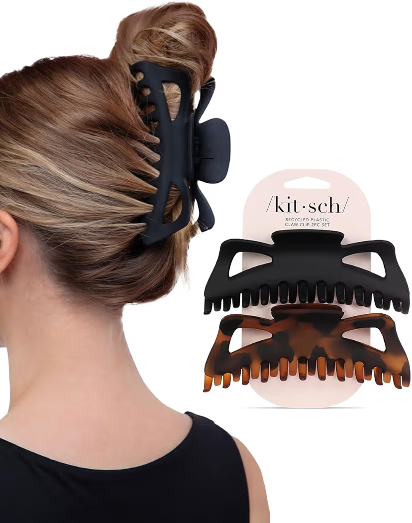Kitsch 5 Inch Large Claw Clips for Thick and Long Hair | Strong Grip Jumbo Claw Clip for All-Day ... | Amazon (US)