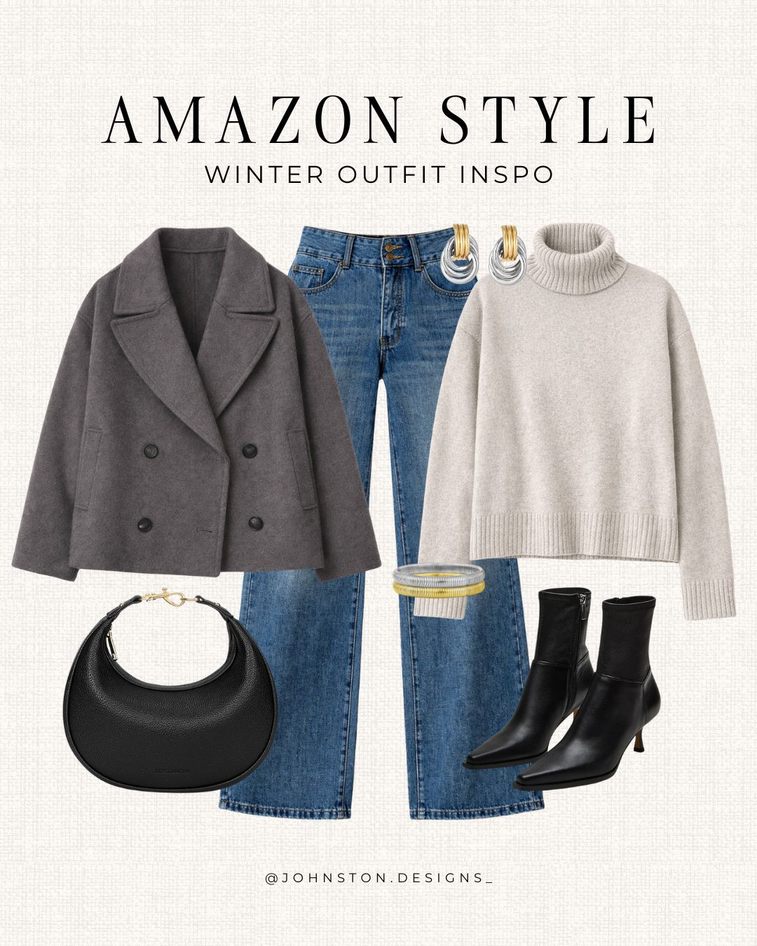 Stay cozy and stylish with this winter outfit inspo all from Amazon! Featuring a chic turtleneck, high-waisted jeans and a cropped pea coat. Perfect for chilly days. Winter style, style inspo, cold weather, Amazon fashion.
 

 #LTKootd #LTKSeasonal #LTKFindsUnder50