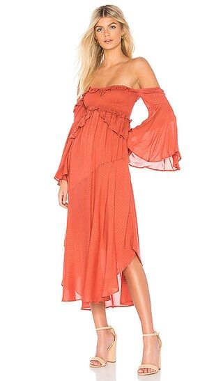 Spell & The Gypsy Collective Florence Midi Dress in Burnt Red | Revolve Clothing (Global)
