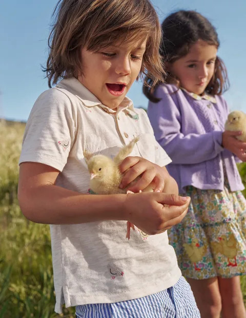 Embroidered Slubbed Polo Shirt | Boden (UK & IE)