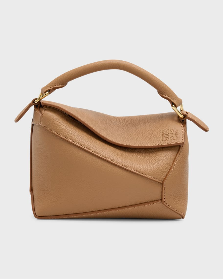 Loewe Puzzle Edge Mini Top-Handle Bag in Grained Leather | Neiman Marcus
