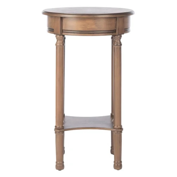 SAFAVIEH Tinsley Solid Rustic Round Accent Table, Brown | Walmart (US)