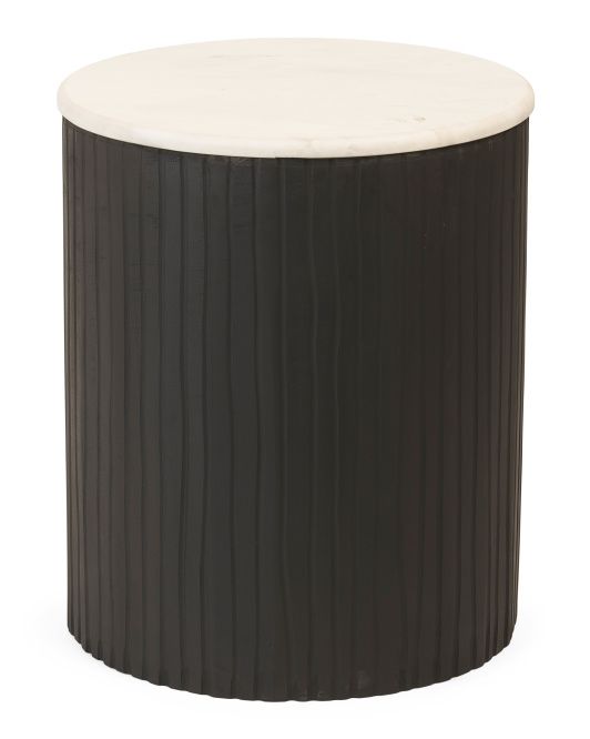 Marble Fluted Side Table | Global Home | Marshalls | Marshalls