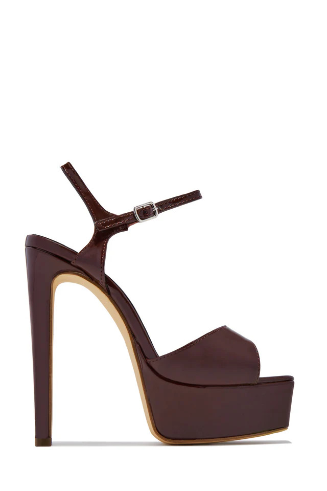 Miss Lola | Bombshell Strut Brown Platform High Heels | MISS LOLA