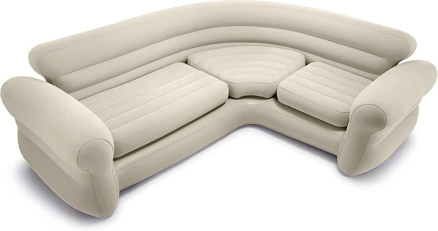 Intex Inflatable 2 in 1 Inflating and Deflating Valve Corner Living Room Air Mattress Sectional S... | Amazon (US)