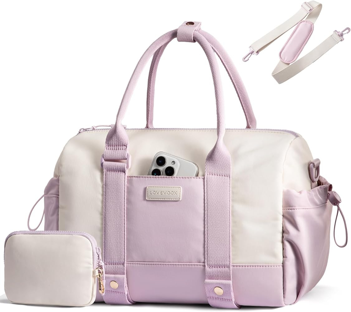 LOVEVOOK Small Gym Bag for Women with Yoga mat Holder, Mini Duffle Bag for Travel with Wet Pocket... | Amazon (US)