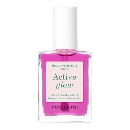 Manucurist Active Glow Grape All-in-One Perfecter Nail Polish & Care - No Lamp - Vegan & Made in France Ultra-Glowy Lilac Mirror-Like Shine - Nail Concealer & Care - Plant-Based Ingredients | Amazon (US)