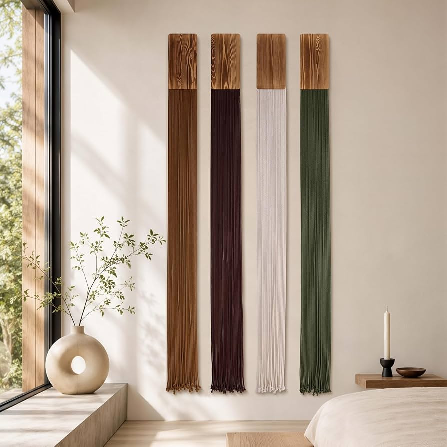 Mokof Boho Macrame Wall Hanging Decor for Living Room Bedroom, 71", 4 Pack | Amazon (US)