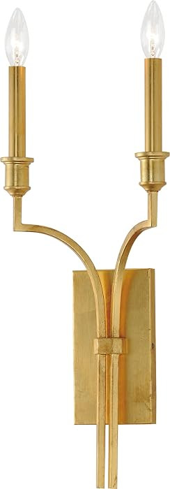 Maxim Lighting Normandy 2-Light Wall Sconce | Gold Leaf Steel Finish | Traditional Indoor Light F... | Amazon (US)